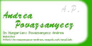 andrea povazsanyecz business card